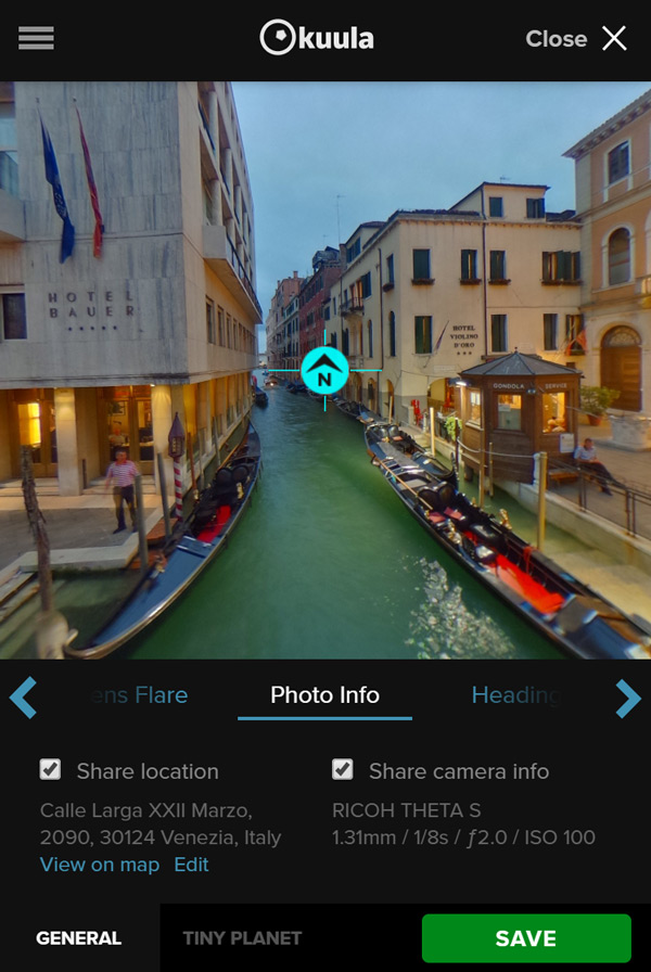 Location and camera in the mobile editor