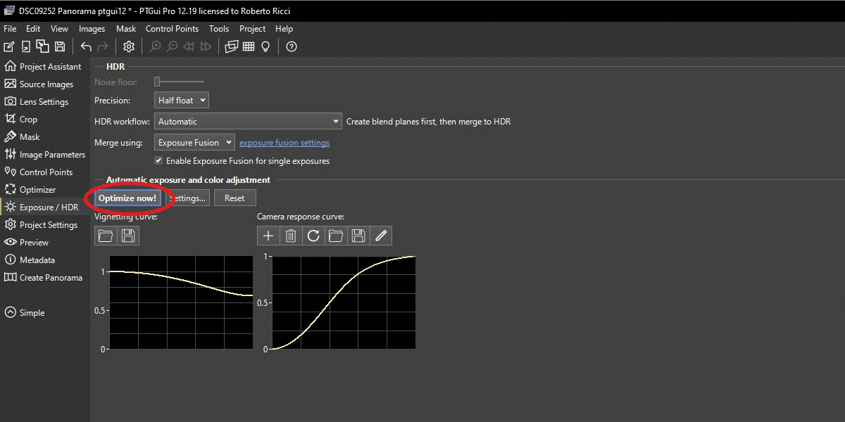 PtGUI User Interface