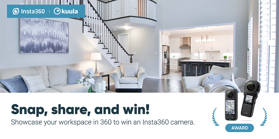 Showcase your workspace in 360 to win an Insta360 camera and a Kuula PRO subscription