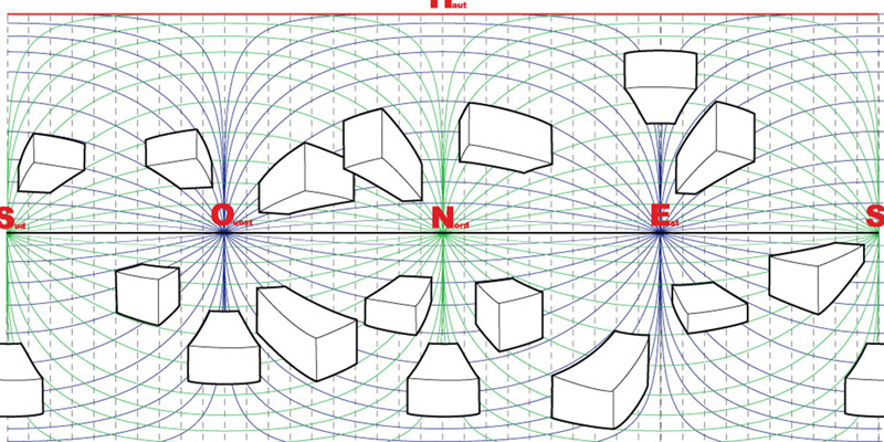 6 points perspective grid - 360 drawing workflow