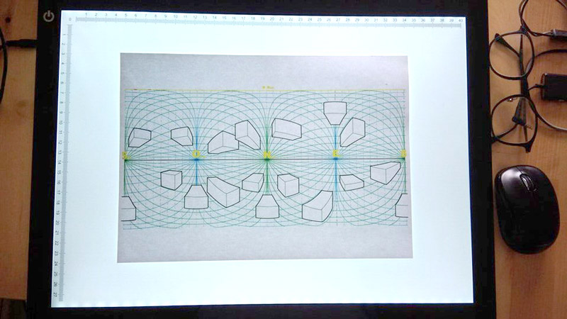 6pts grid on a lightbox