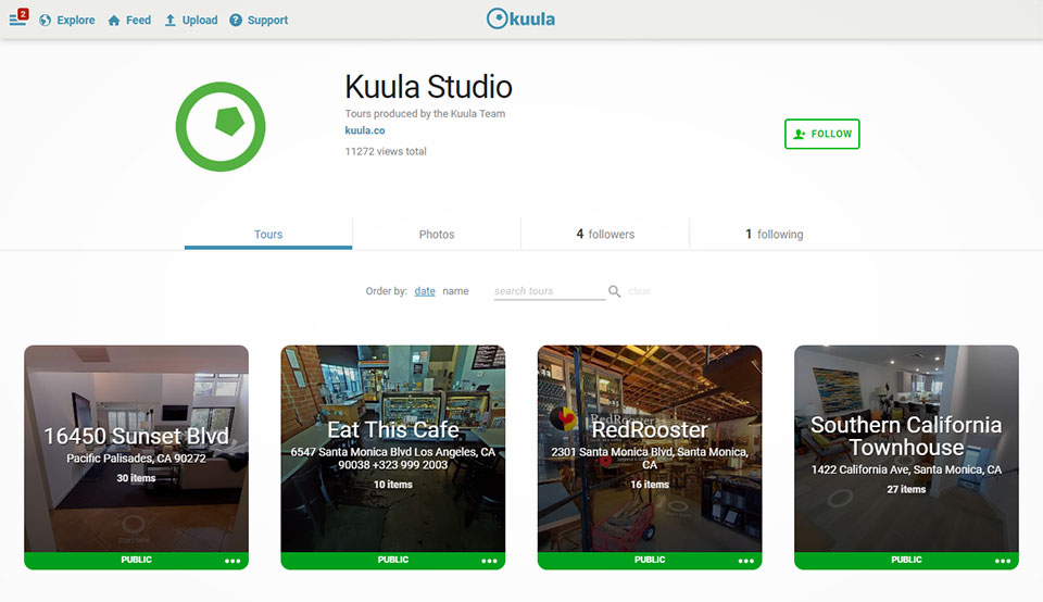 Kuula Studio Sample Profile Page