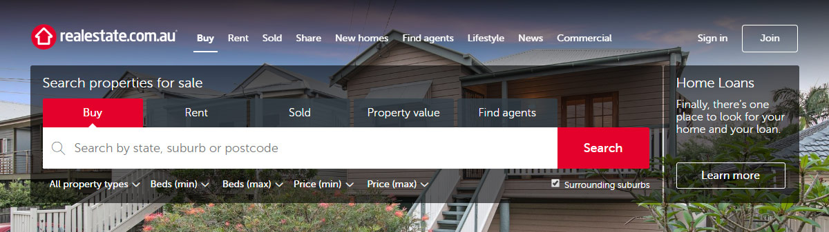 realestate.com.au website