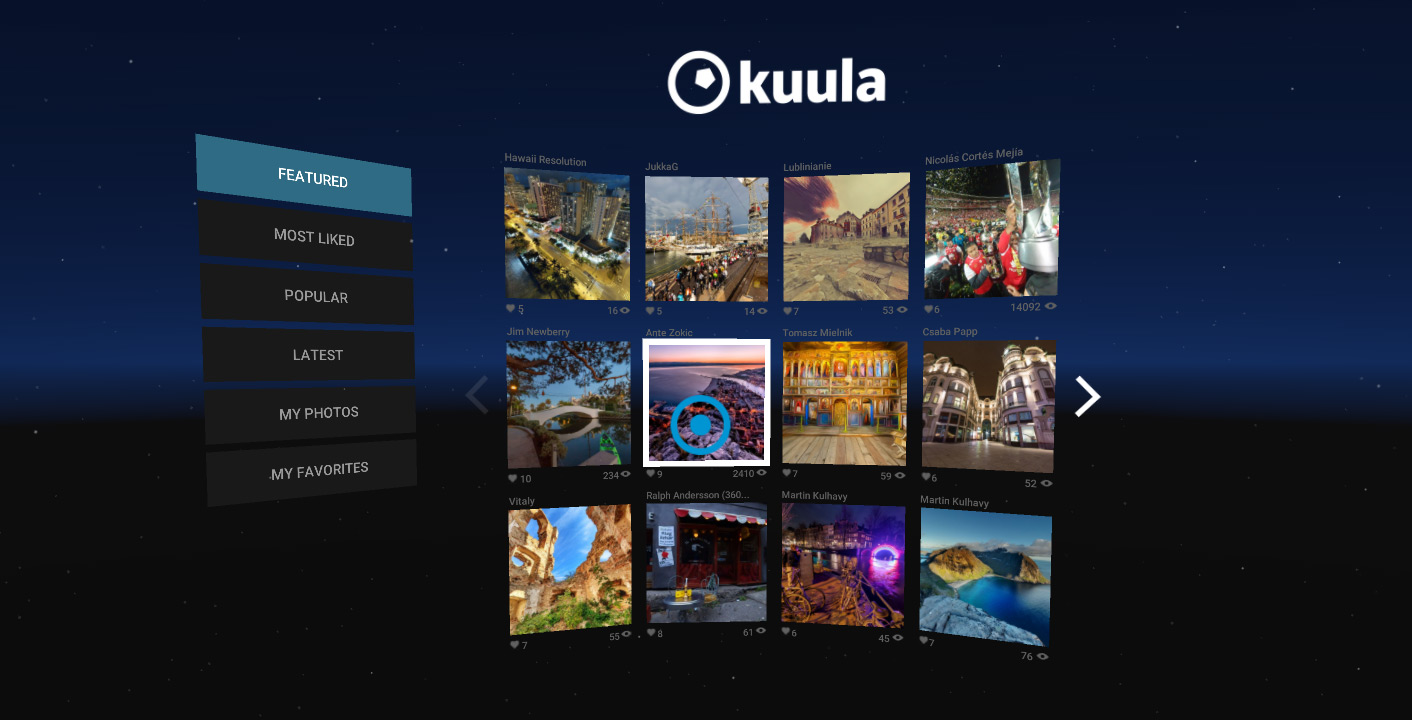 Kuula Virtual Reality app